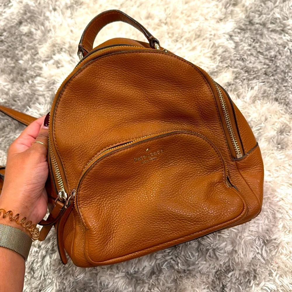 Kate Spade Cognac Leather Mini Backpack - Picture 2 of 16